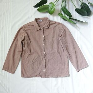 Sea Breeze vintage light brown long sleeve button down shirt